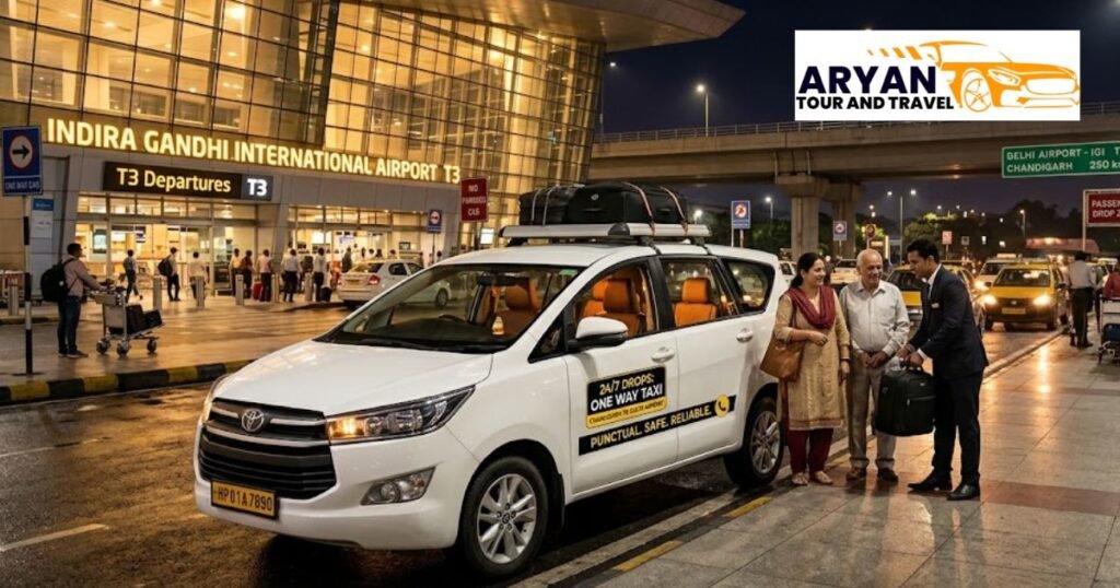 24/7 Drops: One Way Taxi Chandigarh to Delhi Airport
