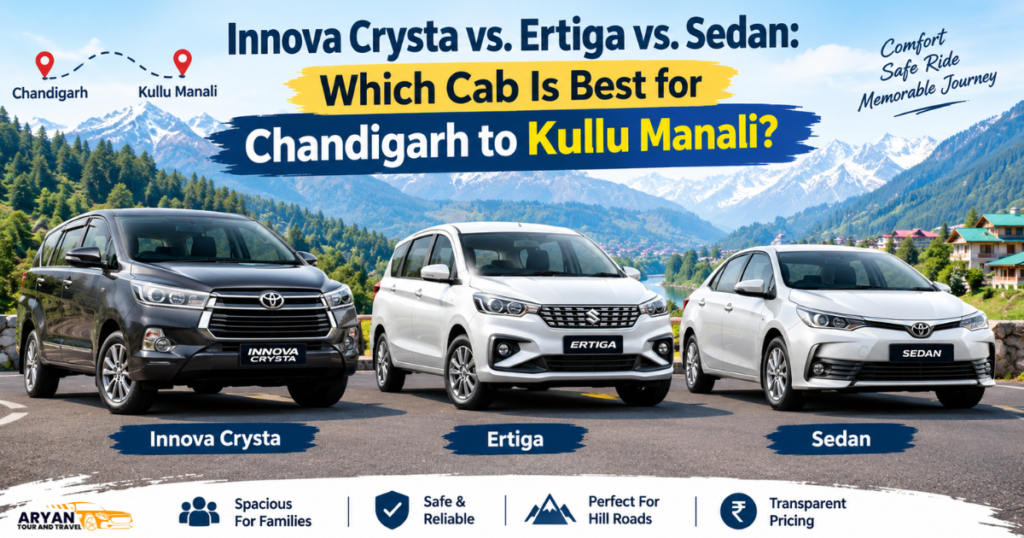 Innova Crysta vs. Ertiga vs. Sedan: Which Cab Is Best for Chandigarh to Kullu Manali?
