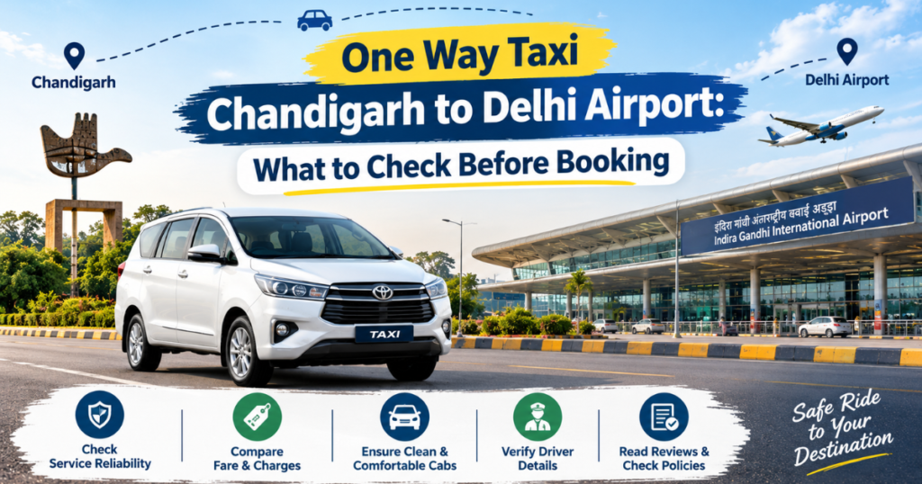 One Way Taxi Chandigarh to Delhi Airport: What to Check Before Booking